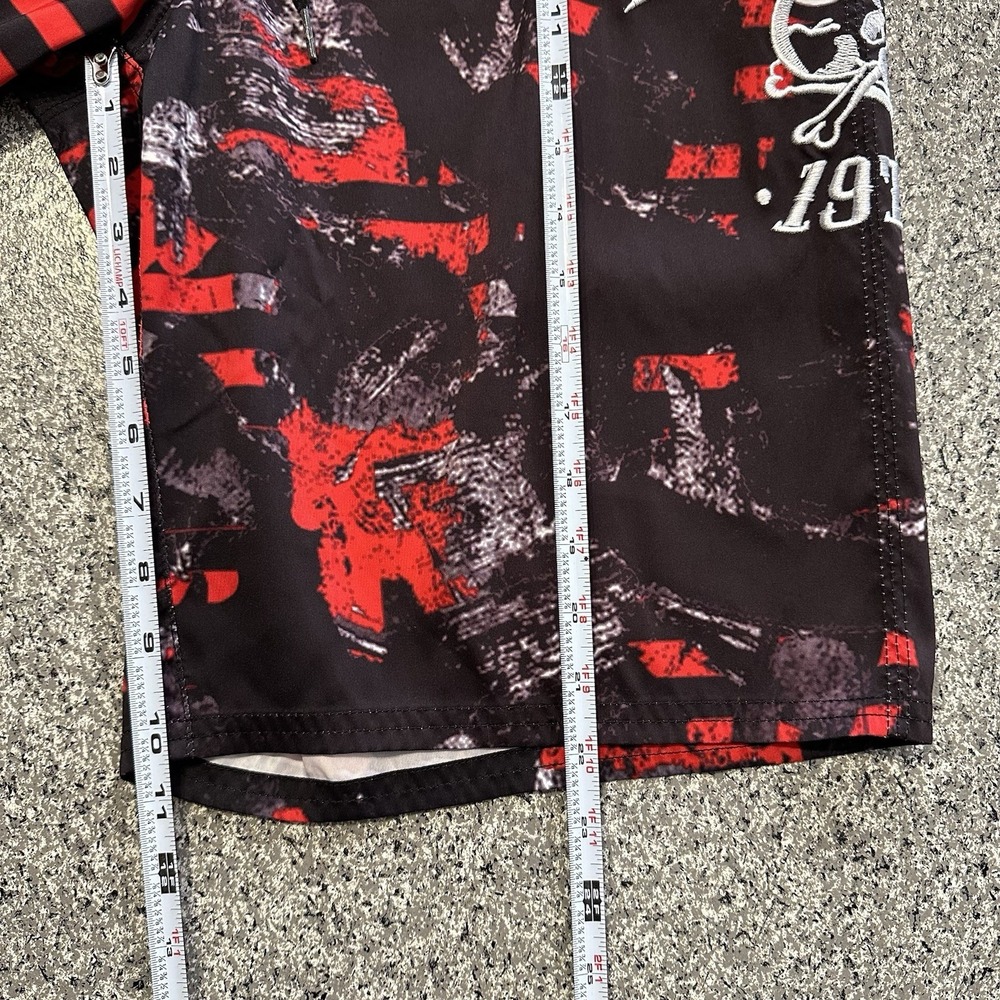 Ed Hardy Boardshorts Mens 34 Y2K Do or Die Skull Surf Swim Shorts Vintage Y2K - Picture 9 of 9